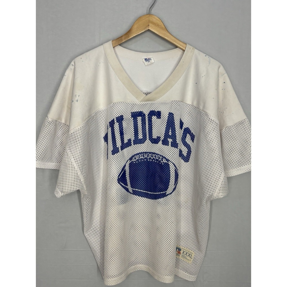Russell Athletic Football Jersey Wildcats High School Vintage White Y2K XXXL #87